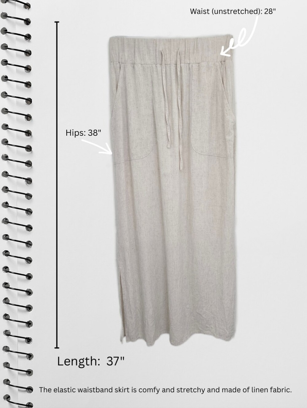 Winslet' Waist Tie Maxi Skirt In Natural (size XS) - Picture 12 of 16